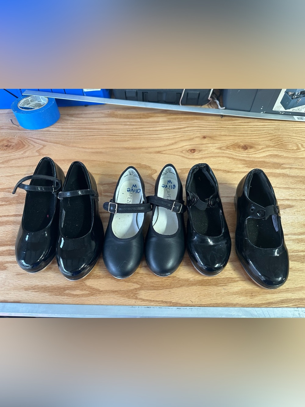 Girls Black Mary Jane Style Tap Shoes